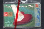 1997 Ireland 50 unit Happy Valentine's Day/ The Cardiac Surgical Foundation which aimed to research heart disease (Gemplus GEM1) Call Card mint in packaging