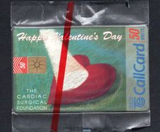 1997 Ireland 50 unit Happy Valentine's Day/ The Cardiac Surgical Foundation which aimed to research heart disease (Gemplus GEM1) Call Card mint in packaging