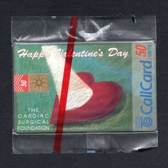 1997 Ireland 50 unit Happy Valentine's Day/ The Cardiac Surgical Foundation which aimed to research heart disease (Gemplus GEM1) Call Card mint in packaging