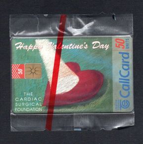 1997 Ireland 50 unit Happy Valentine's Day/ The Cardiac Surgical Foundation which aimed to research heart disease (Gemplus GEM1) Call Card mint in packaging