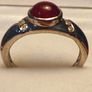 Genuine Cabochon Ruby Solitaire Dress Ring Image 3