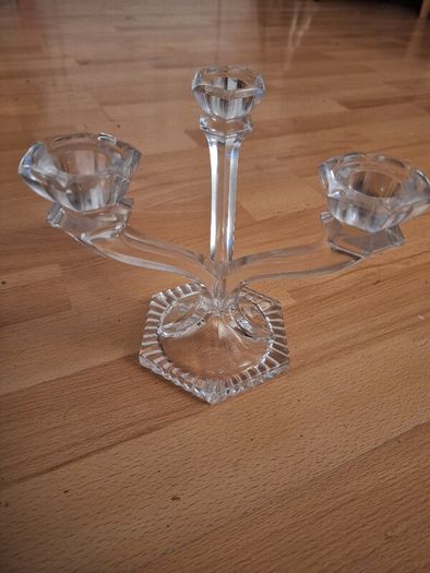 Candle Holder/3 Arm Candeleabra 24% Lead Crystal .. Price Drop