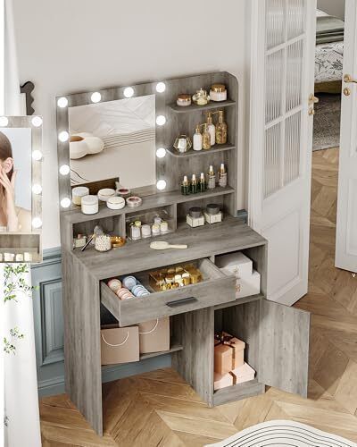 Dressing Table with Mirror and 10 LED Lights