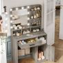 Dressing Table with Mirror and 10 LED Lights Image 7
