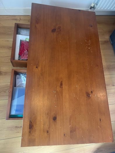 Wooden Coffee Table with Drawers