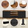 TV Stand Cabinet, TV Unit with 5 Drawers, 140 cm, Black TV Console Table with Storage Organizers, Entertainment Center with Open Shelf for Living Room, Bedroom Image 5