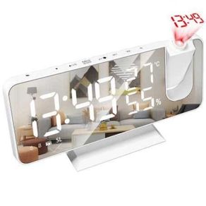 Digital Projection Alarm Clock with Large LED Screen Alarm, Fm Radio, Humidity, Thermometer