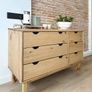 Drawer Cabinet OTTA 111x43x73.5cm Solid Wood Pine Image 4