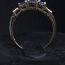 Vintage Fully Hallmarked Birmingham 9ct Gold Blue Gemstone and Diamond Ring Size 49.5 Image 4