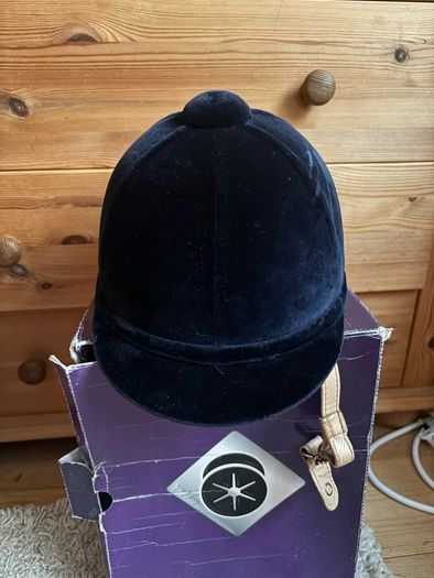 Charles Owen navy velvet hat