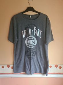 Arcade Fire Reflektor Tour 2014 t shirt grey Size medium mens womens unisex