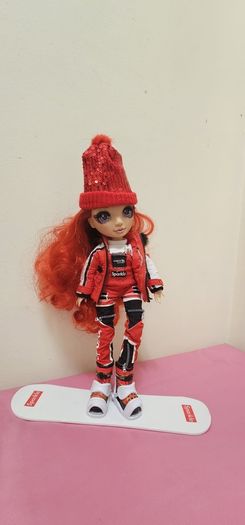 Rainbow High Fashion Doll Winter Break Ruby Anderson With Snowboard