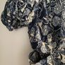 MIDI dress Puff sleeve blue flowerpeint Reiss size 14 Brand New Image 5