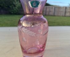 Vintage CLOVER LEAF GLASS vase from Slovakia
