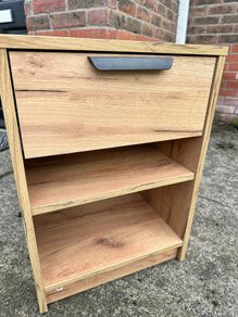 Pair of Oak Effect Bedside Tables with Drawer