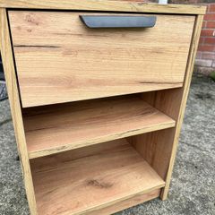 Pair of Oak Effect Bedside Tables with Drawer