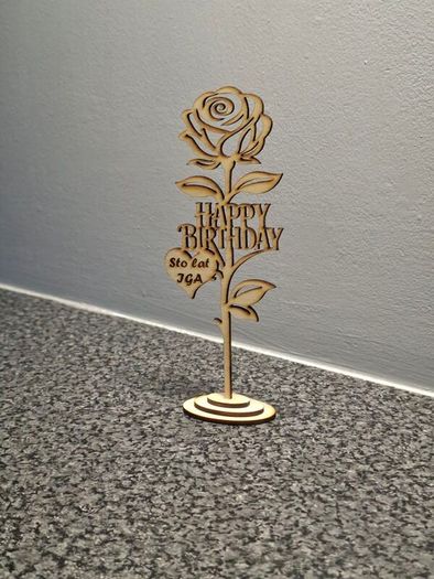 Handmade Personalised Wooden Rose