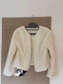 Furry Coat with Pearl Details