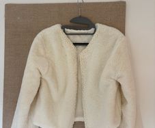 Furry Coat with Pearl Details