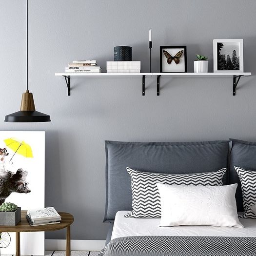 New Set of 2 White Floating Shelves - FREE P&P