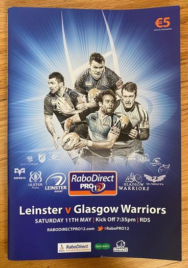 2013 Leinster v Glasgow Warriors - RaboDirect Pro12 Semi-Final Programme