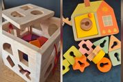 2pcs - Locking Door + Shape Sorter Toys - Shapes , Sequencing, Motor Skills