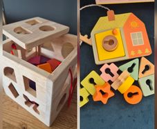 2pcs - Locking Door + Shape Sorter Toys - Shapes , Sequencing, Motor Skills