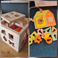 2pcs - Locking Door + Shape Sorter Toys - Shapes , Sequencing, Motor Skills