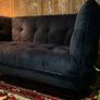 Soft Navy Velvet 2 Seater Sofa Perfect for small spaces Harvey Norman' MISHA'135cm length 75 depth 80height in Cm Image 2