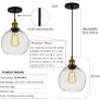 Vintage Glass Pendant Light, Industrial Ceiling Lights with Clear Ball Glass Light Shade, Adjustable Pendant Lighting for Kitchen Island Dining Room Bedroom MULTIPLE STYLES AVAILABLE (FREE POSTAGE) Image 8