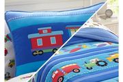Olive Bed Set ( Single) Trains Planes &amp; Trucks