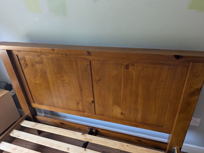 5 ft Bed frame -Dark Wood-EZ Living