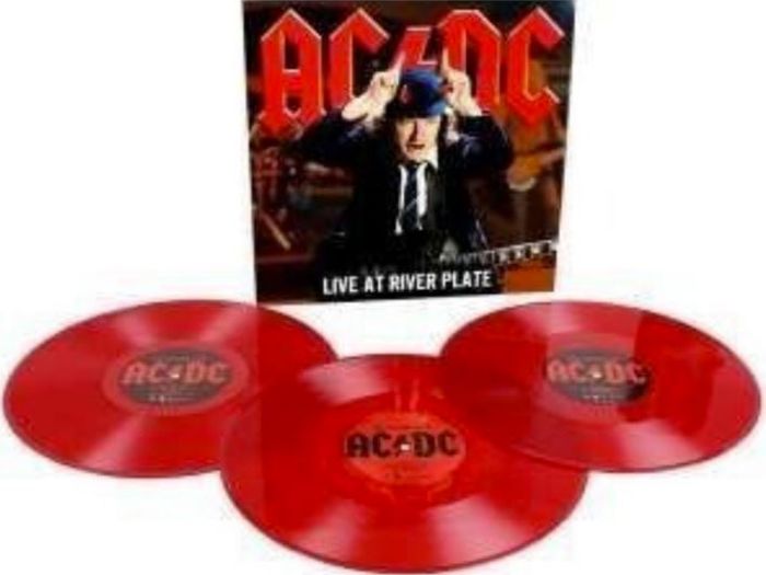 Mint Vinil AC/DC - Live At River Plate - Set of 3 Red  Coloured Vinyl record 2012 Edition. New. Unopened.