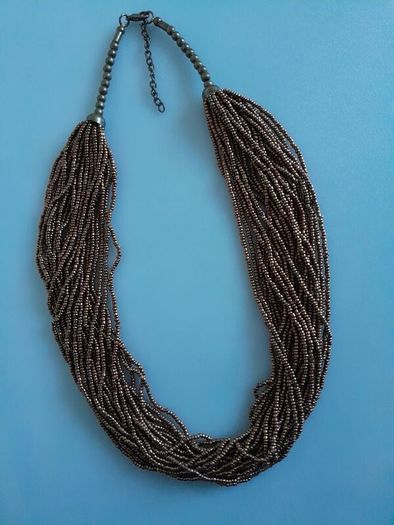 Brown -  Necklace -  Glass Seed Beads