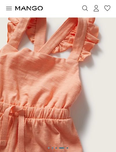 Mango baby cotton shorts peach jumpsuit Sz 12-18mths EUC