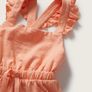 Mango baby cotton shorts peach jumpsuit Sz 12-18mths EUC Image 3
