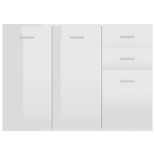 Sideboard High Gloss White 105x30x75 cm Chipboard