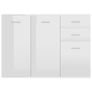 Sideboard High Gloss White 105x30x75 cm Chipboard Image 5