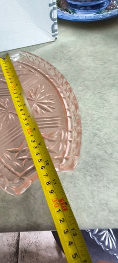 Vintage Art Deco Pink Glass Tray.