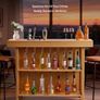 Home Bar Unit Wine Bar Cabinet Table 3-Tier with Storage Shelves, Opener Storage Box & Adjustable Foot Pads Image 2