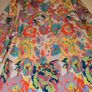 Perfect for Summer. satin tropical print, cowl neck, flare sleeve, bodycon dress Image 5