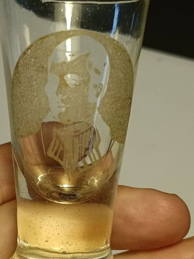 Rare Georgian etched toasting glass