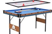 Foldable Games Table 3 in 1 Combo Game Table, Folding Pool Table/Billiard Snooker Table, Air Hockey Table, Table Tennis Table with All Accessories, 55 Inch