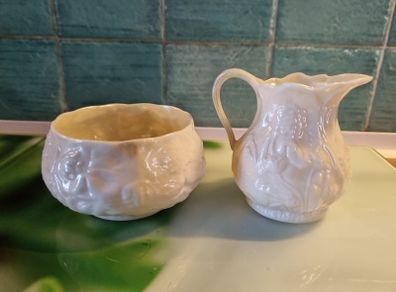 Belleek 2nd Green c1955 sugar/milk