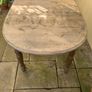 Well used vintage pine dining table Image 3