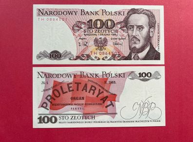 Poland  100 Zlotych 1988 Pick 143f  ( Uncirculated )
