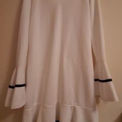Beautiful White Dress with Mandarin Bell Sleeves negotiable