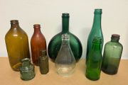 Collection of vintage glass bottles