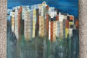 Small Original Painting of a Cityscape