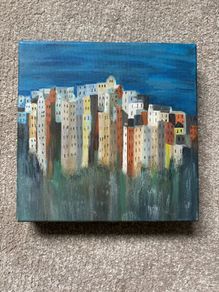Small Original Painting of a Cityscape